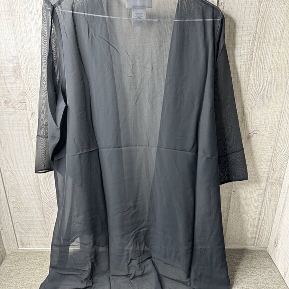 Elizabeth Williams Black 3 piece Outfit Pants, Top & Sheer Jacket Size Medium - Picture 3 of 10